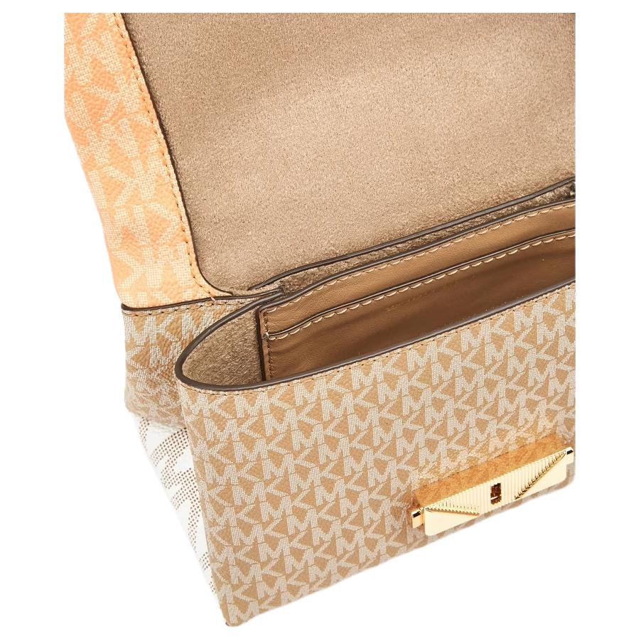 Michael Kors Mk Cece Vintage Color Block Chain Flap Shoulder Bag Women Shoulder Bag Orange Multicolor 32T1G0EC0B