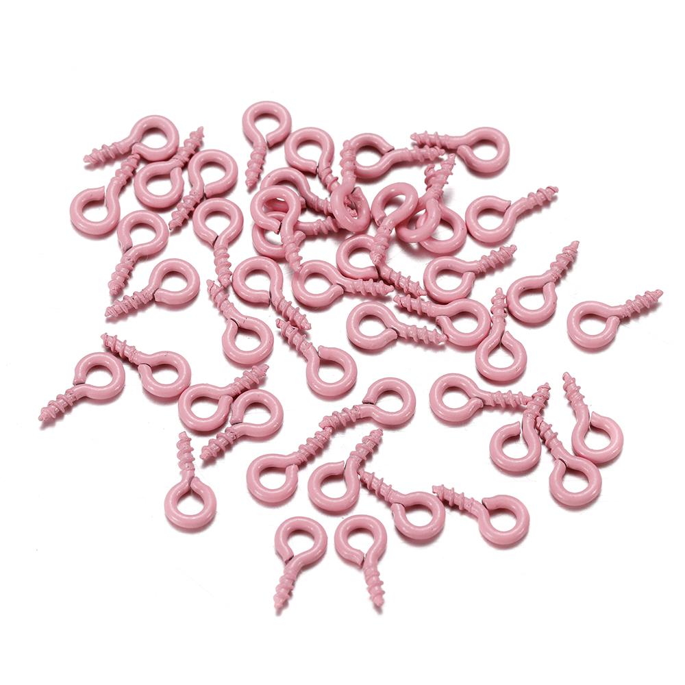 50Pcs/lot 4*8mm Colorful Small Tiny Mini Eye Pins Eyepins Hooks Eyelets Screw For DIY Jewelry Making Supplies Accessories