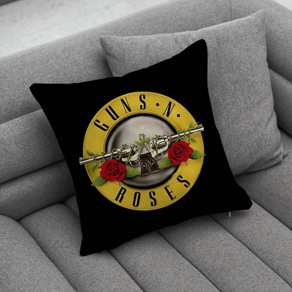 Band GGuns N Roses Print Pattern Sofa Cushion Cover Pillowcase Home Party Car Bedding