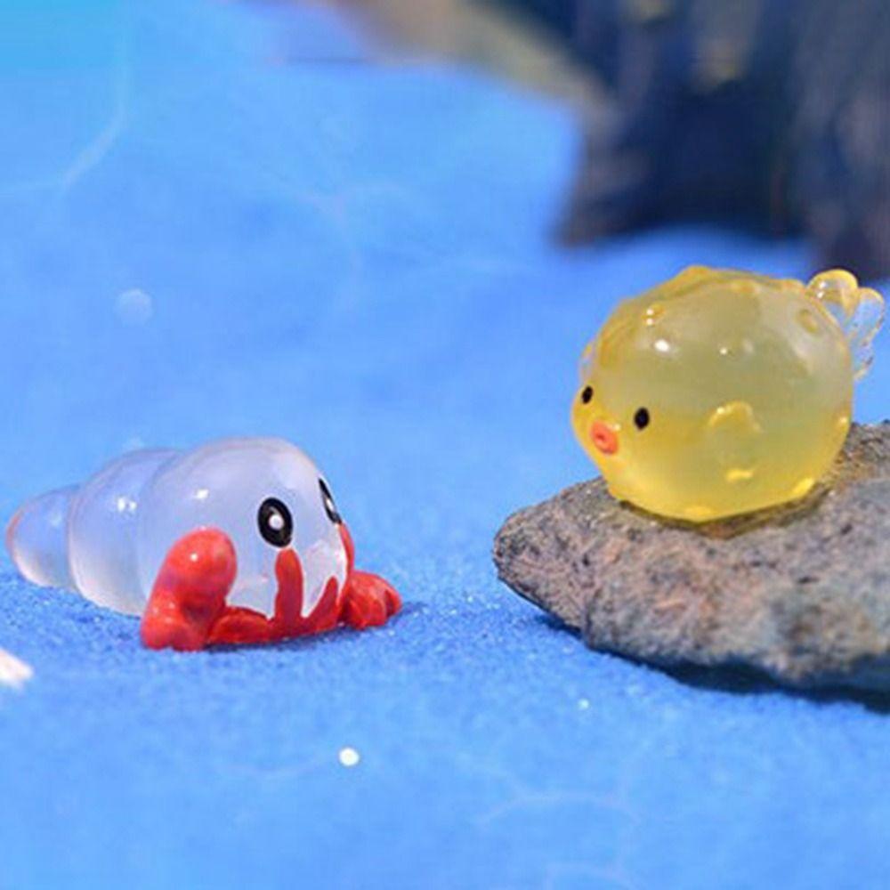Resin Craft Luminous Sea Animal Ornaments Mini Mini Animal Ornaments  Fish Tank Accessories
