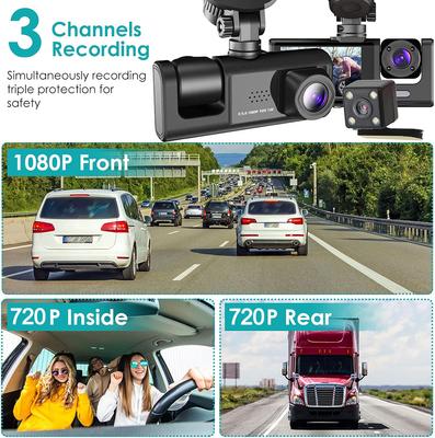 3 Channel Dash Cam for Cars HD 1080P Video Recorder 3-Lens Front and Rear View Camera for Vehicle Car DVR Dashcam Car Assecories