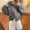 Korean-Style Women's Retro Hooded Sweater Coat - Autumn/Winter Knit Top, Skin-Flattering & Versatile