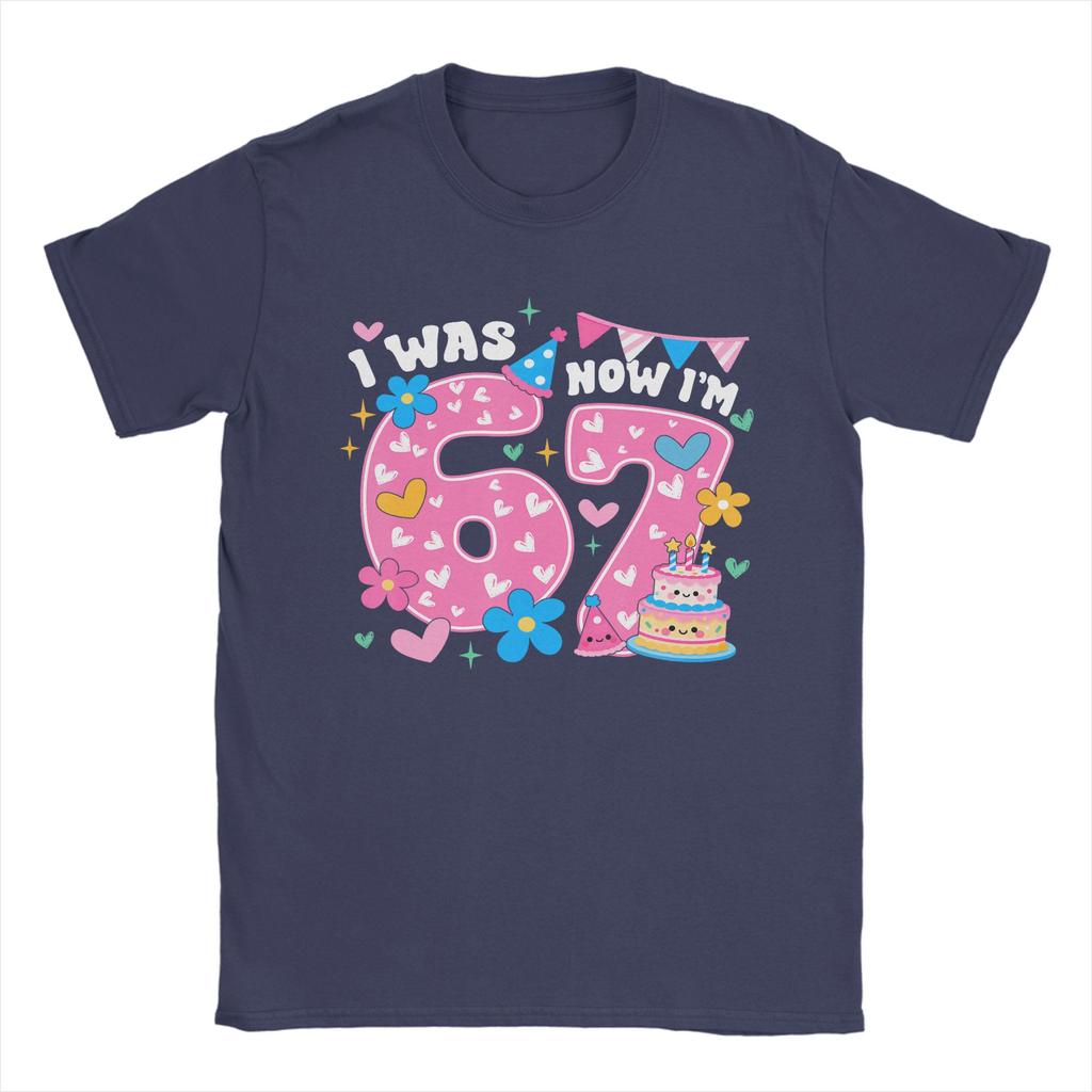 I was 6 Now Im 7 Six Seven Birthday TShirt Summer Cotton T Shirts For Unisex Fashion Design Tee Shirt Short Sleeves Y2K Clothing