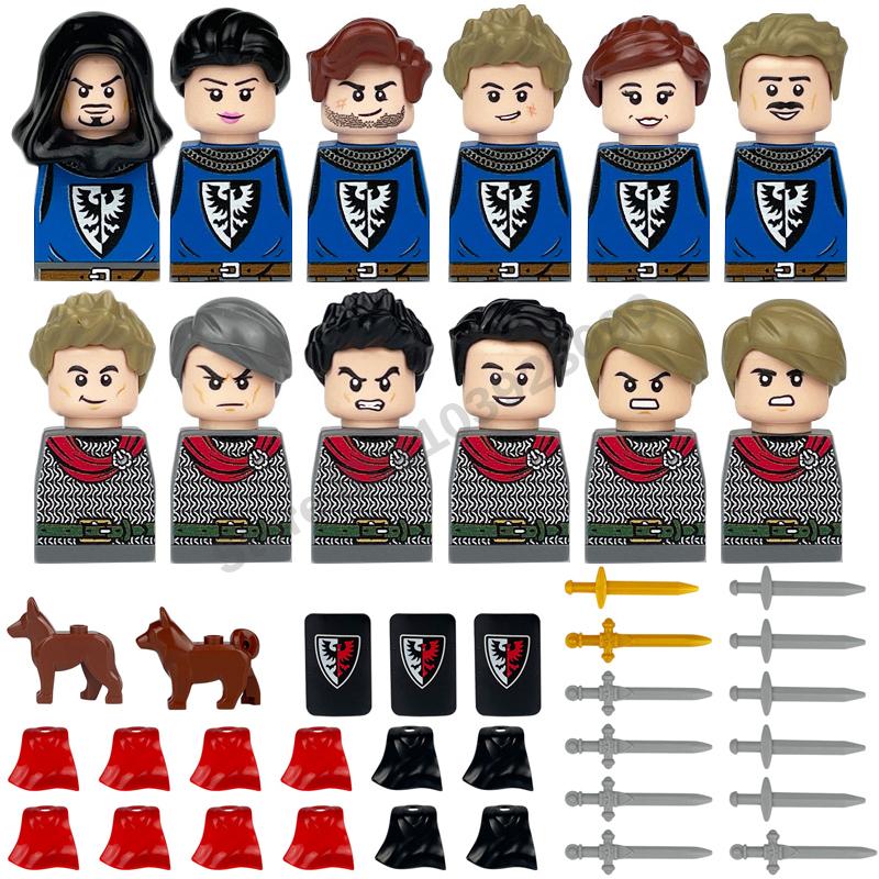 Medieval Military Building Blocks Roman Officer Soldier Knight Imperial Army Head Of State Elf Hunter Lion King War Horse Brick