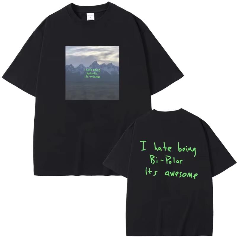 Rapper Kanye West Vultures I Hate Beiug Bi Polar Its Awesome Album Graphic Tshirt Unisex Women Hip Hop Oversized Crewneck T Shirts