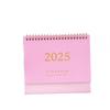 Small Desk Calendar 2024-2025, Standing Flip Desktop Calendar From 2024 To 2025 - Metal Ring Twin-Wire Binding Desktop Calendar