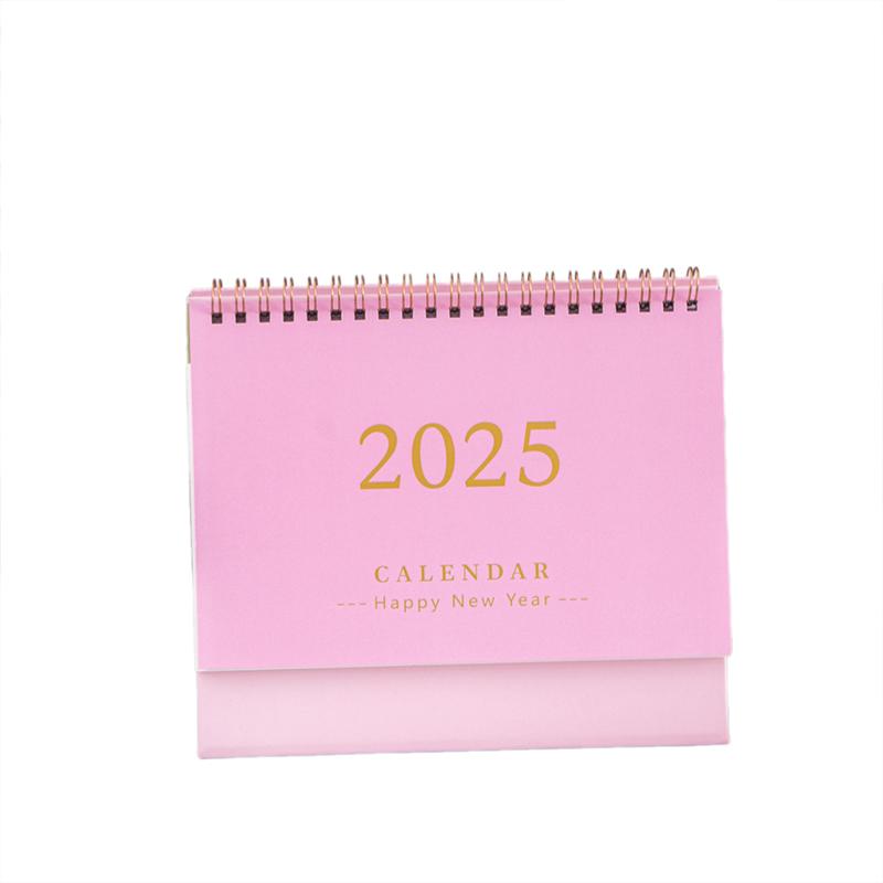 Small Desk Calendar 2024-2025, Standing Flip Desktop Calendar From 2024 To 2025 - Metal Ring Twin-Wire Binding Desktop Calendar