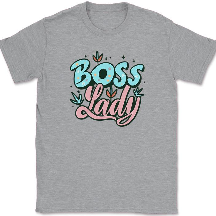 

Футболка Boss Lady Смешная Юмор из Офиса Подарок Шутка Новинка Текст Графическая футболка M
