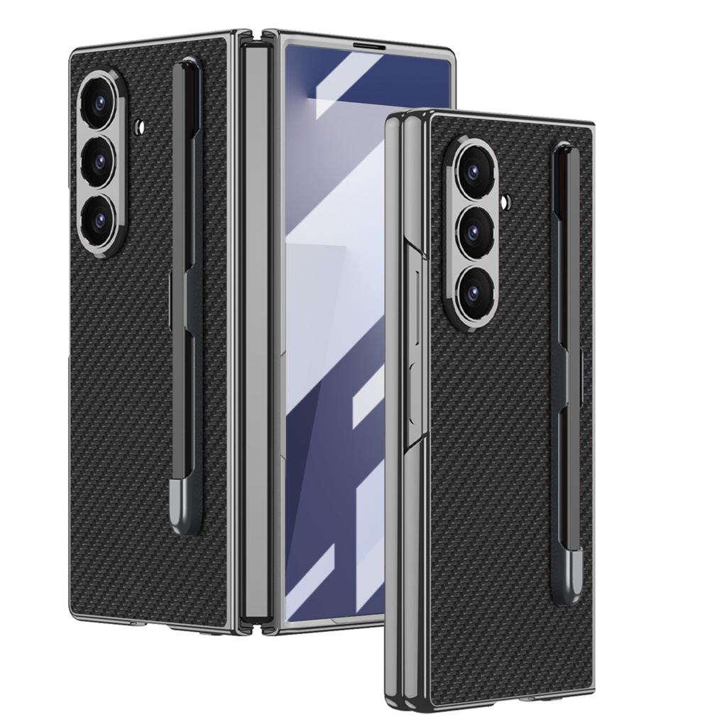For Samsung for Galaxy ZFold7 Protective Business Case Colorful Electroplated PU Leather S Pen Slot Shockproof Mobile Phone