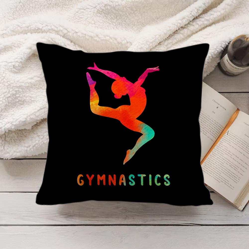 Gymnastics Water Color Cushion Cover Short Plush DoubleSided Printing Home Machine Washable In Warm Winter Pillow Cover