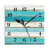 24 Cm Fashion Originality Wooden Square Wall-mounted Clock Quiet Desk Clock for Kitchen Office Living Room Study Dining Room