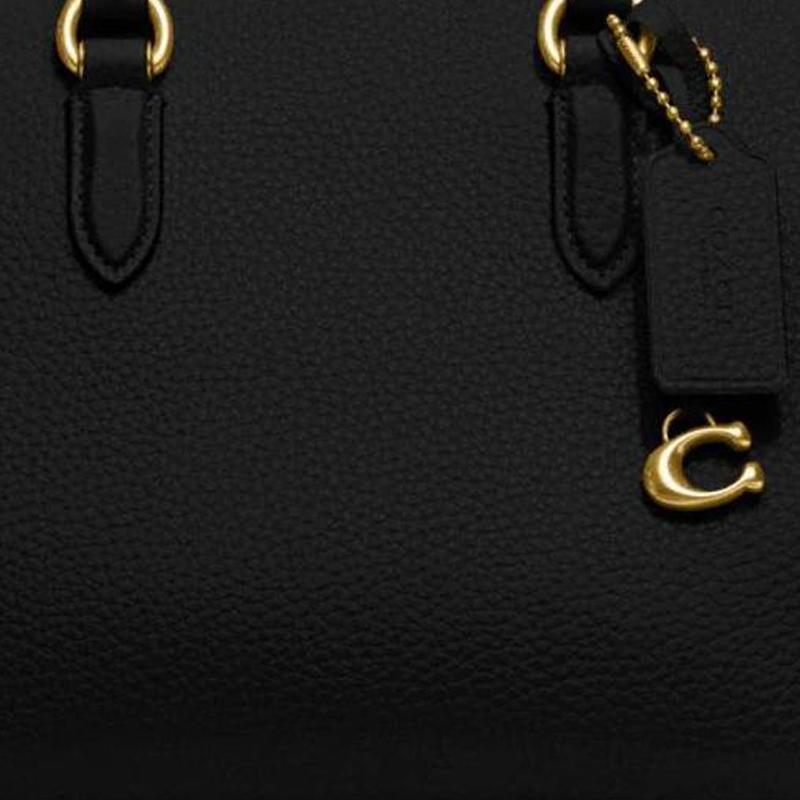 New COACH Cara Leather Briefcase, Shoulder Bag, Crossbody Bag, Handbag Tubas Women's Black CE741-B4BK