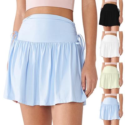 Calças de saia de cintura alta para mulheres, shorts de ioga fitness, shorts esportivos, shorts casuais