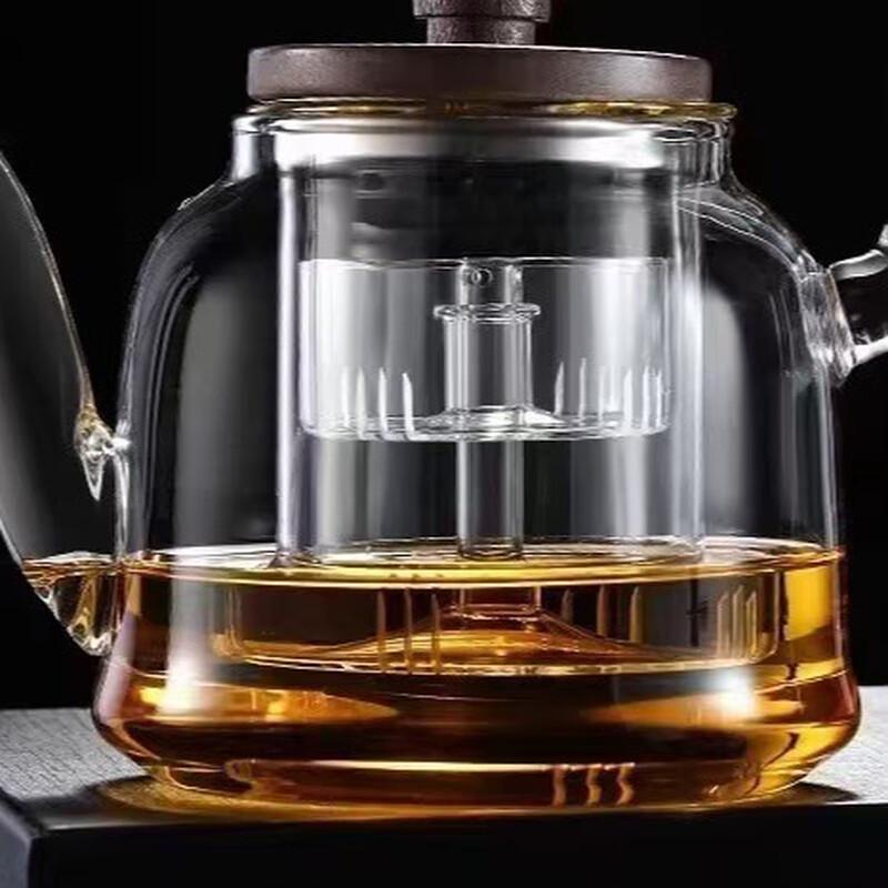 Chaxun Walnut Handle Glass Herbal Teapot for Stove