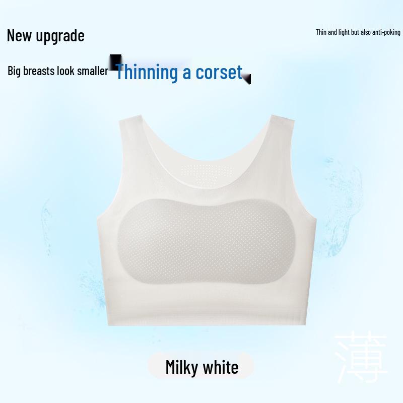 Летний бесшовный бюстгальтер-бандаж из ледяного шелка: Утягивающий бюстгальтер без косточек для косплея M
