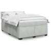 Vidaxl Letto Continentale Con Materasso, Grigio Chiaro, 140X190Cm, Velluto