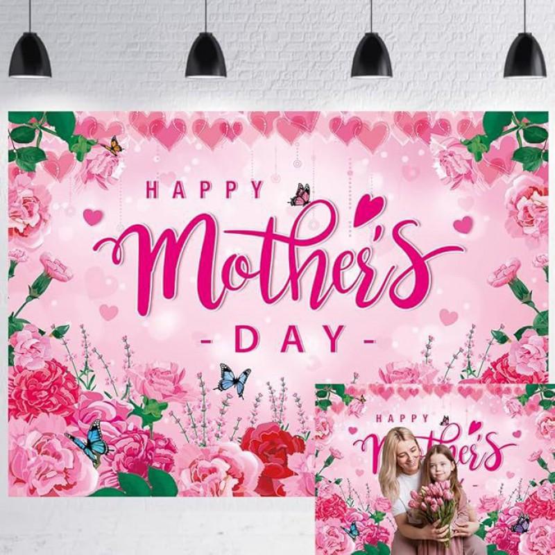 Temu Flowers Mother's Day Party Celebration Decorative Background Cloth Courtyard Decoration