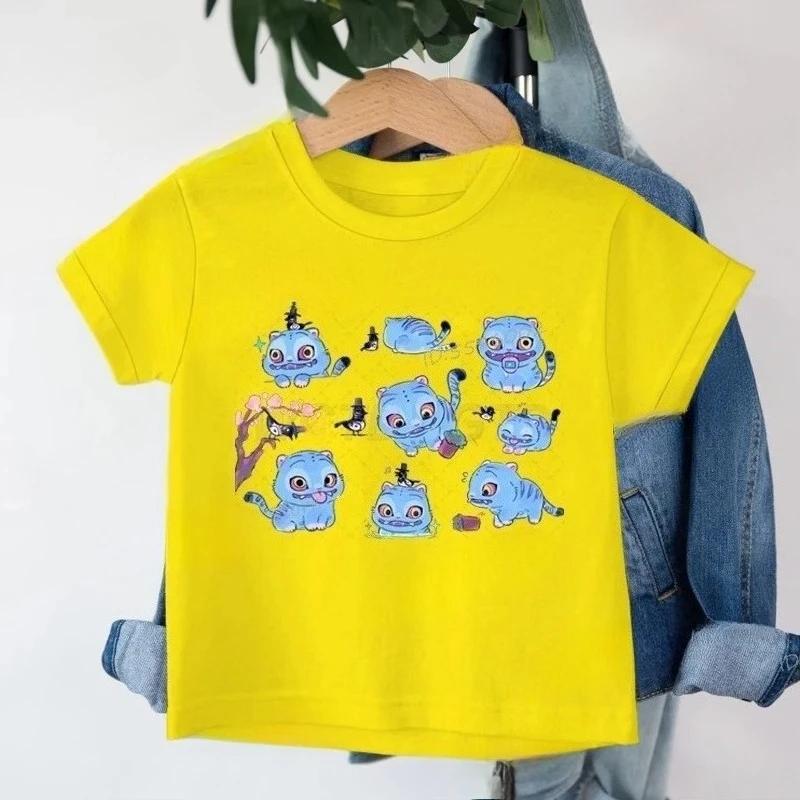 Derpy Tiger Kpop Lovci Démonů Tričko pro Děti Dívka Chlapec Roztomilý Tygr Kawaii Kreslené Tričko Letní Dívčí Oblečení