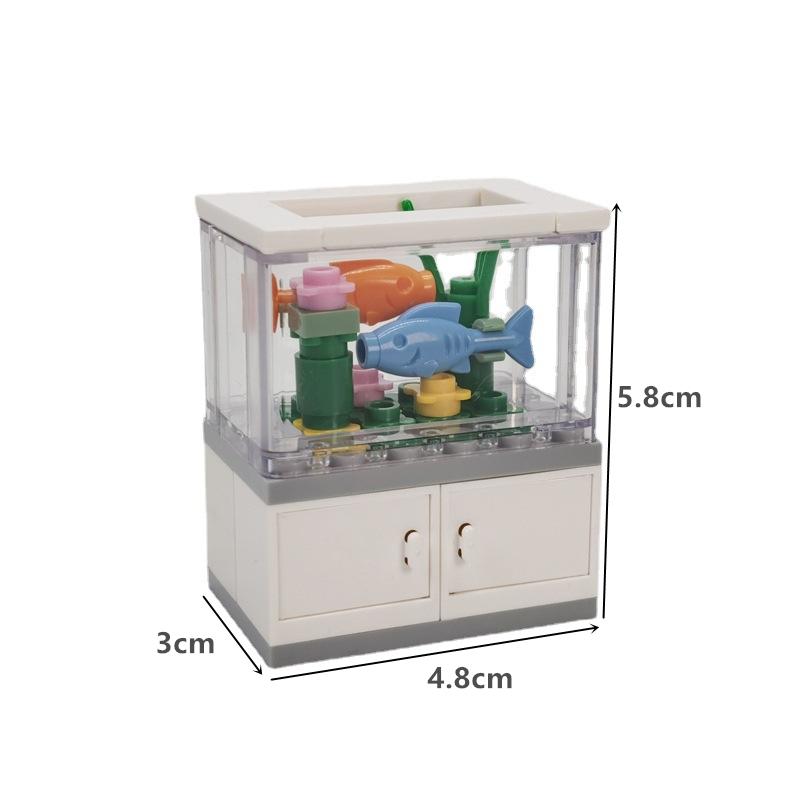 City Friends Fish Tank Building Blocks Moc Assemble Toys Clownfish Turtle Lizard Pet Blocks Diy Toy Creative Toys For Kids Gift