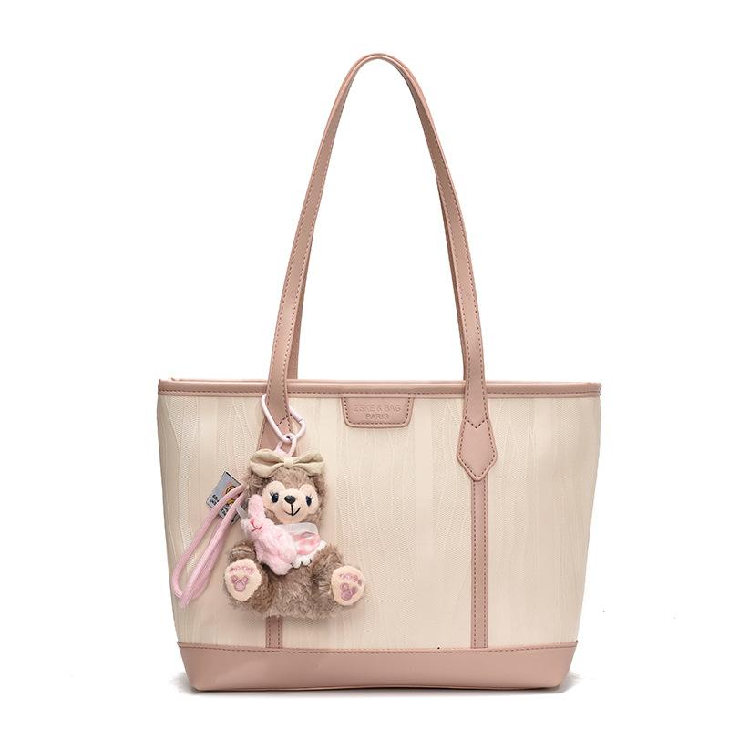 

Модная сумка-тоут большой вместимости, женская новая универсальная кожаная сумка через плечо для通勤 No pendant