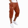 Men's Cargo Shorts Drawstring Waist Multi Pocket Workwear Style Casual Knee Length Trousers Lightweight Durable Fabric