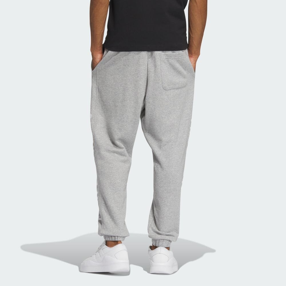Adidas Loose Elastic Letter Print Cuffed Knit Sweatpants Unisex Bottoms Grey IS5150