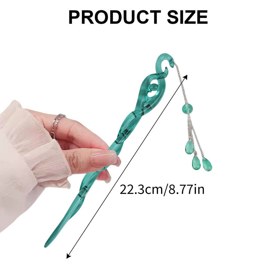 Vintage Chinese Costume Hairpin Women Dangling Fringed Hair Stick Acrylic Hair Pin Hair Styling Accessories Hair Jewelry