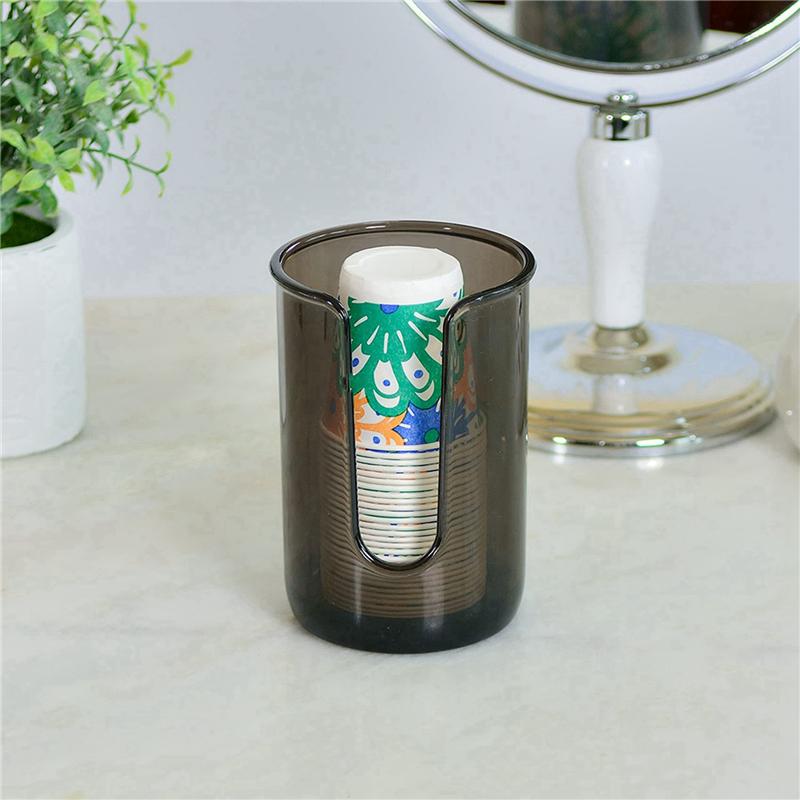 

ABWR-4X Plastic Disposable Paper Cup Dispenser Storage Holder, Plastic Mouthwash Cups Dispenser Cup Holder For Bathroom чёрный