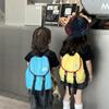 Color Solid Childrens Backpack Canvas Large Capacity Curved Shoulder Straps