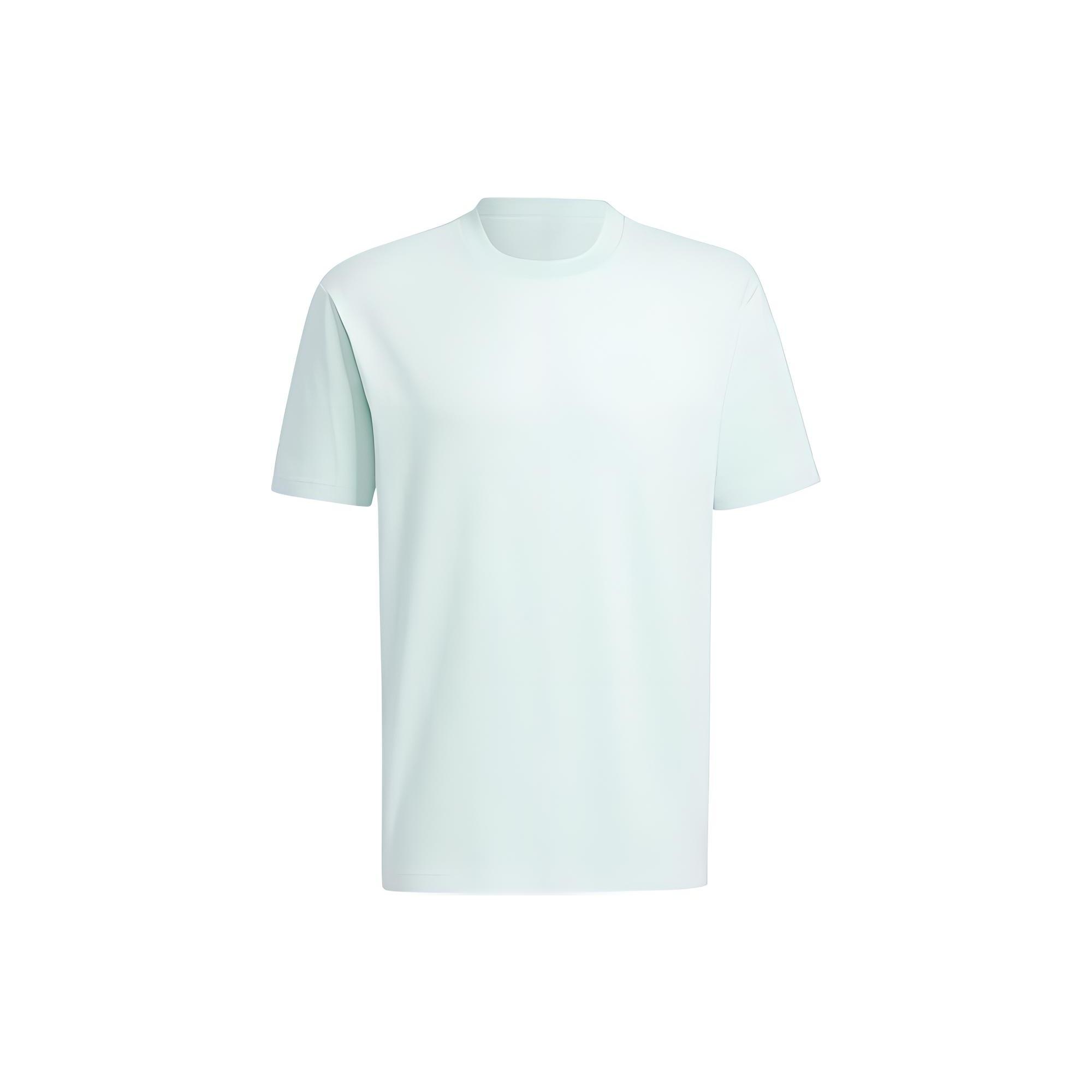 adidas neo Solid Color Round Neck Sports Short Sleeve Dotted Green T-Shirt Men s HS6814 L