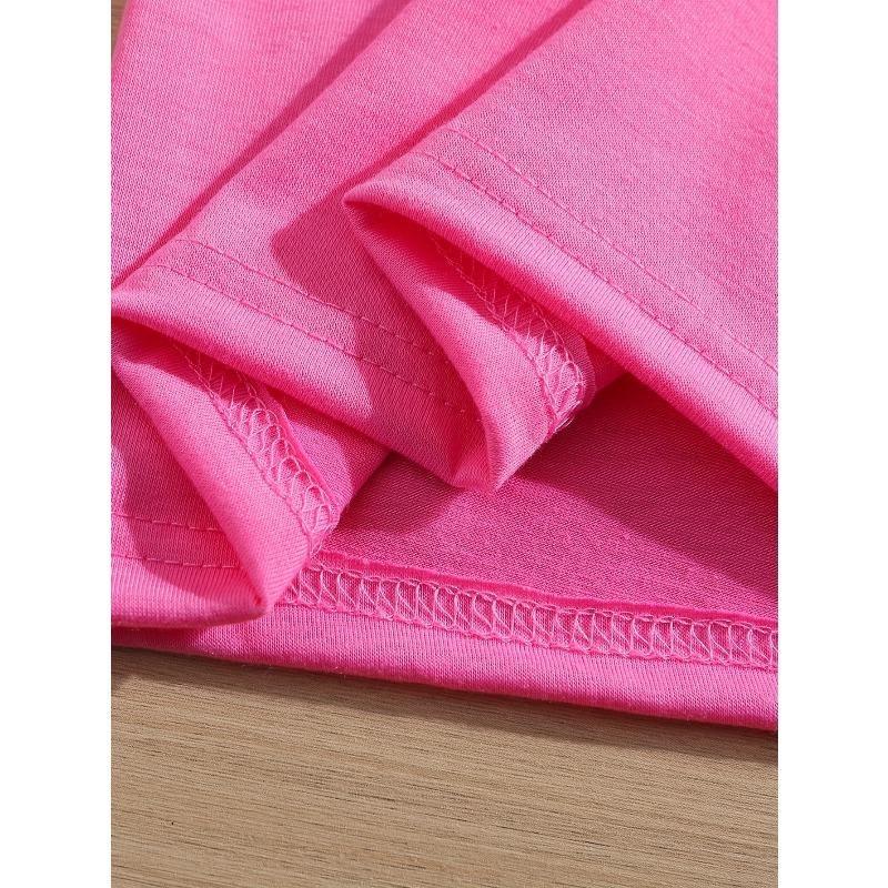 European sizes Sweet Bow Print T-Shirt - Short Sleeve Round Neck Summer Blouse Top, Casual Summer Outfits for, Playdates & Parties