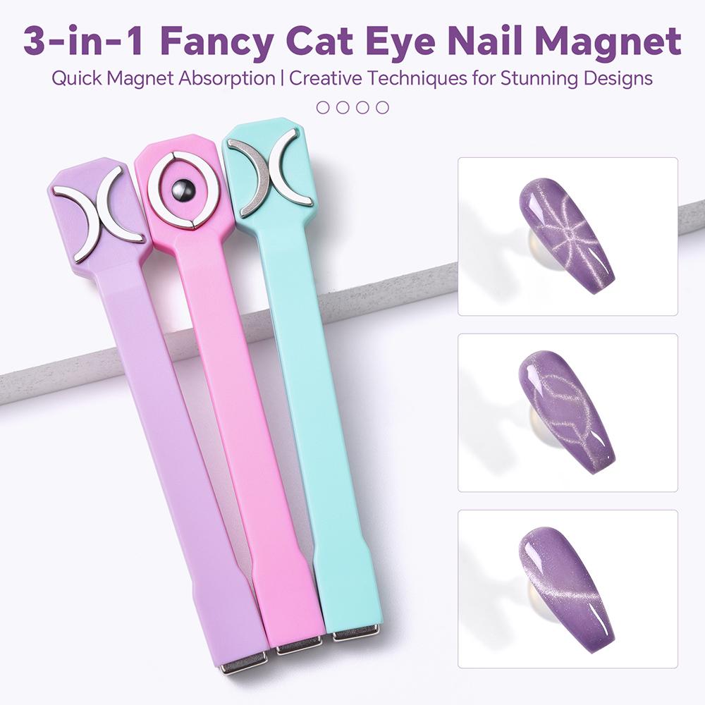 Nail Art Magnetic Stick Wand Pen Set for 3D Cat Eye Gel Painting Nails Art Magnet Wand UV Gel Polish Magic Manicure Tools