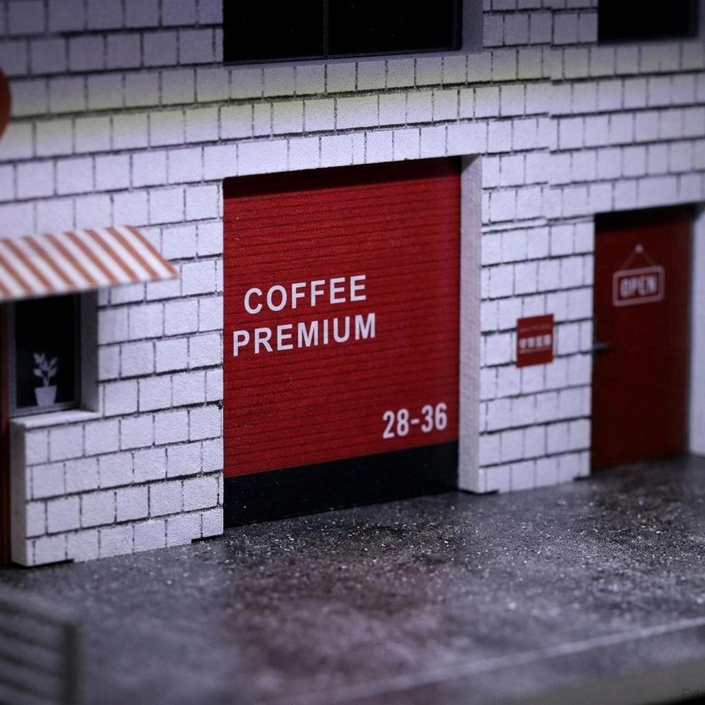 1/64 Modellauto Vitrine Szene Parkplatz Stapelbar mit LED-Lichtern Miniaturstraße