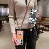 For Samsung S25 Ultra S24 FE S23 S22 A16 A56 A36 A55 A26 A35 Case Flower Pattern Slim Shockproof Matte Leather Texture TPU Soft Lanyard Phone Cover