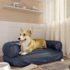 Dog Bed - Ergonomic - Faux Leather - 88x65cm - Dark Blue - Anti-slip