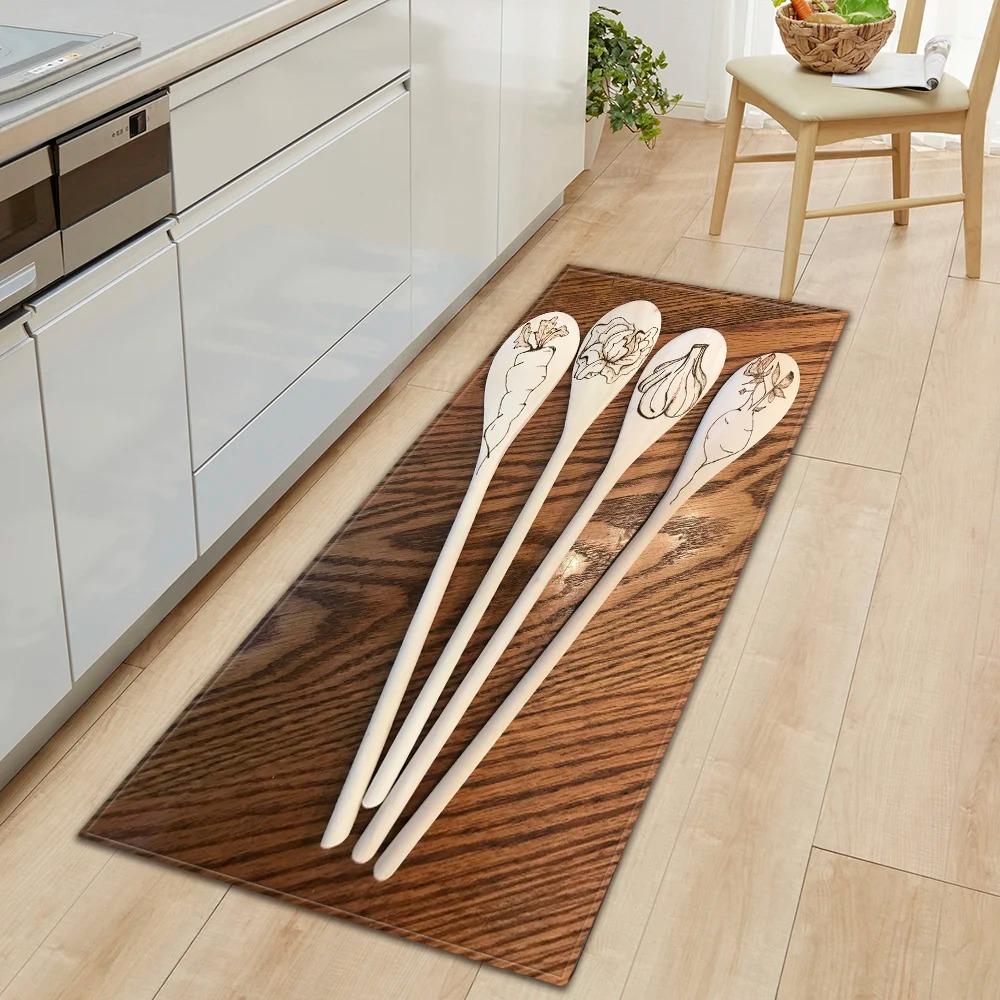 Tableware Pattern Home Kitchen Floor Mat Door Decoration Floor Mat