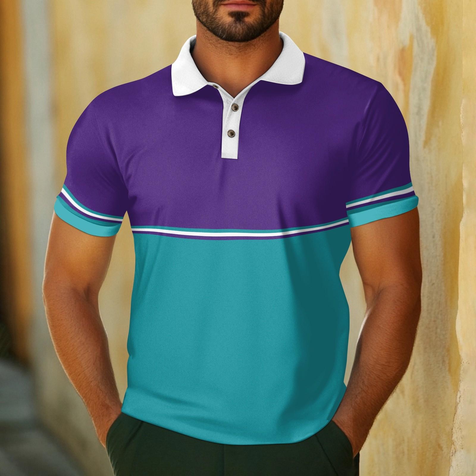 

Мужская повседневная дышащая рубашка с коротким рукавом в полоску и клетчатым принтом XXL