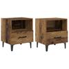 Nightstand Set of 2 Reclaimed Wood Look 40 X 35 X 47.5 Cm Engineered Wood