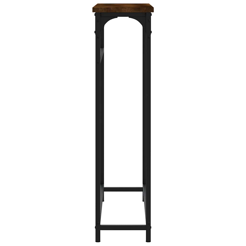 Console Table Smoked Oak 75 x 19.5 x 75 cm Wood Based Panel