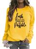 Women's Letter Print Round Neck Hoodie