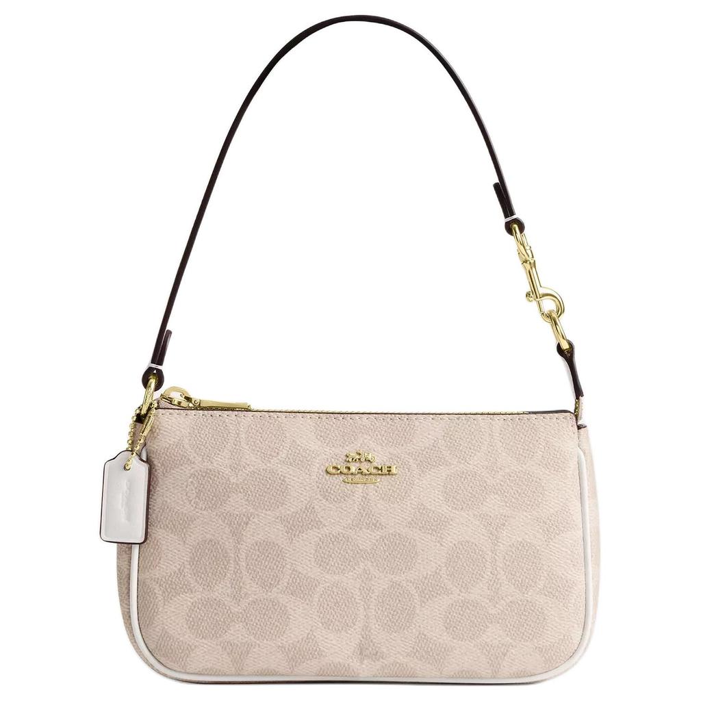 Coach Nolita 19 Klassische Monogramm-Print Reißverschluss Beschichtetes Canvas Schulter-Tote-Bag Kleine Damenhandtaschen Sand Kreideweiß CW426-IMXDM