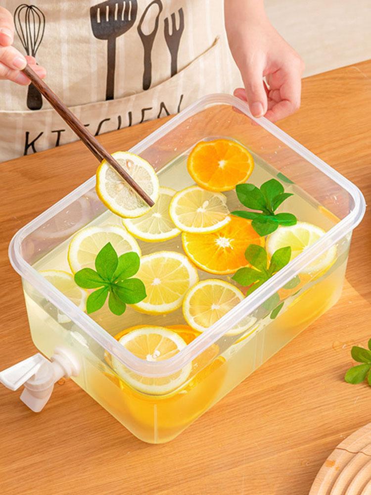 3/5L Cold Water Bucket with Spigot Beverage Drink Kettle Large Capacity Refrigerator Beverage Dispenser for Home Kitchen Office