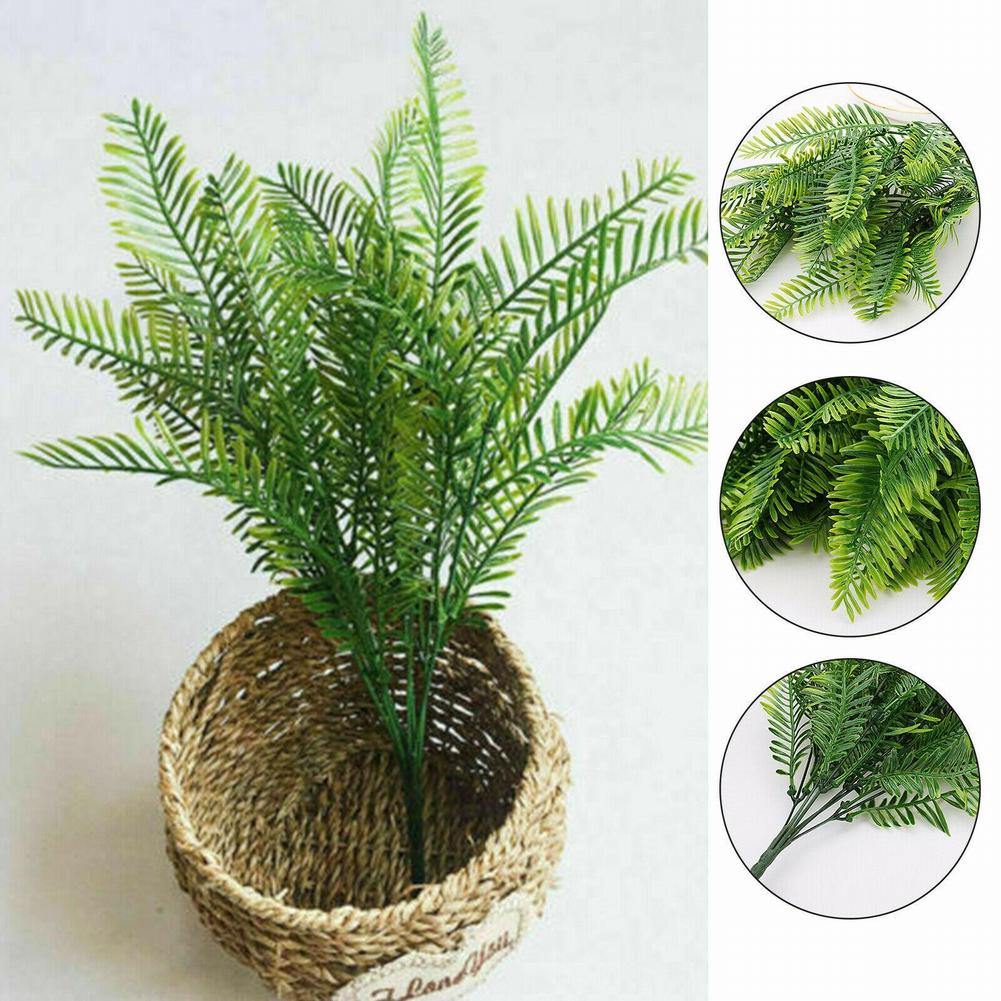 New High Quality Living Room Garden Home Hotel Artificial Plant Fake Leaves 33cm-40cm 7 Branches Green Plant Plastic