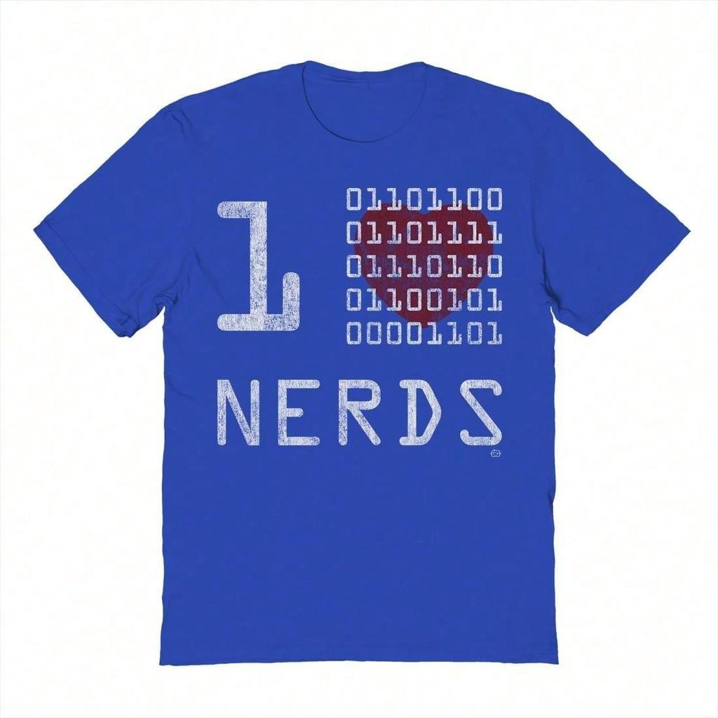 Nearly There Binary Nerds Mens School Science Unisex Graphic Cotton Short-Sleeve