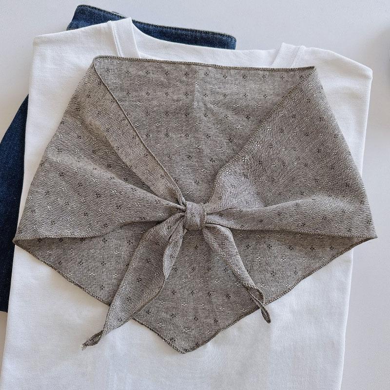 Linen floral earth-tone scarf women, artistic retro breathable spring and autumn neck scarf, warm scarf office 92x26cm