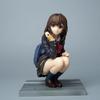 16CM Anime Ogiwara Sayu Figure Hige Wo Soru Soshite Joshikousei Wo Hirou Squatting Model Toy Gift Collection Action Figure