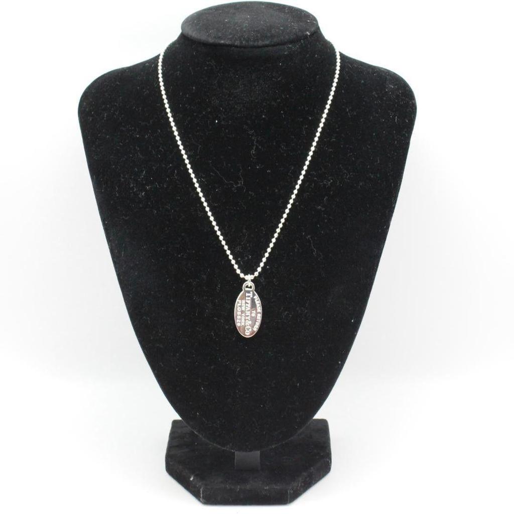 Used Good Condition Tiffany&Co Tiffany Return Toe Oval Tag Necklace