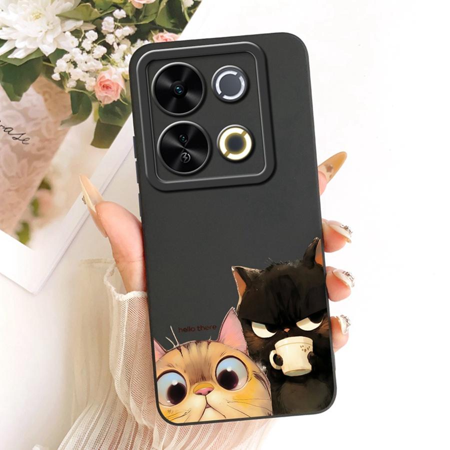 For Itel P65 4G Phone Case Cute Rabbit Painted Liquid Soft Silicone Bumber Shell For Itel P 65 4G Capa P671L Back Cover