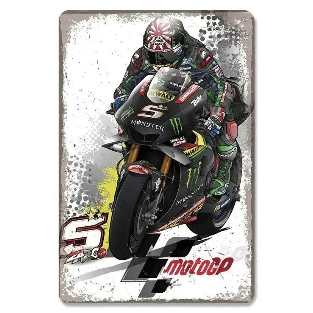 Placca in Latta Vintage Moto, Decorazione Garage Officina Dacha 20x30cm