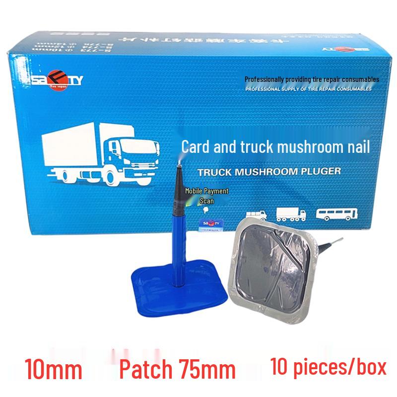 Mushroom Nail Tire Repair Plug & Patch Set for Vacuum Tires (3mm, 4.5mm, 6mm)